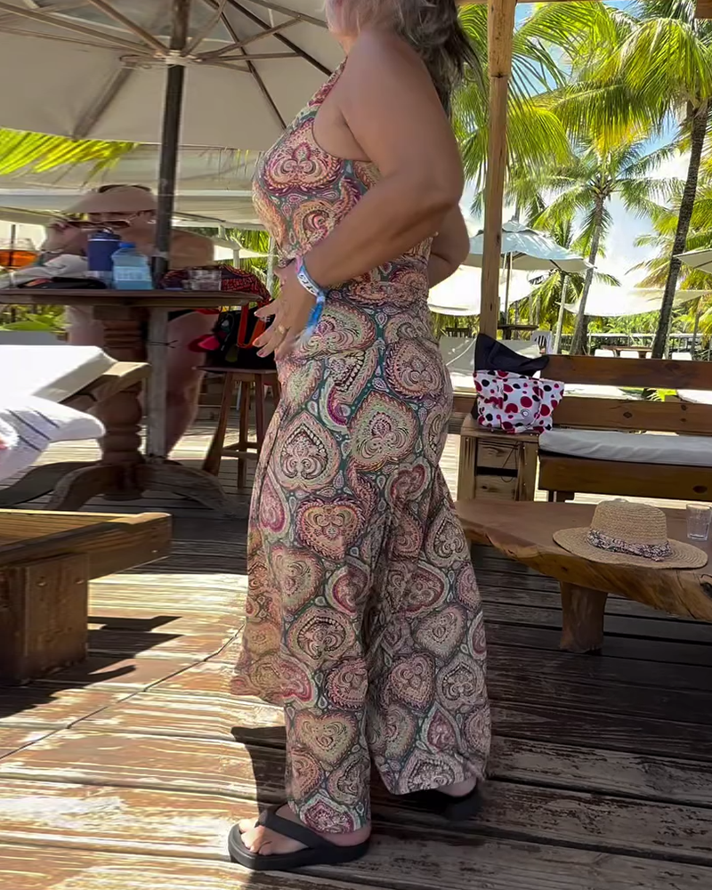 Baddräkt Bandeau Hjärtformad Semestertryck