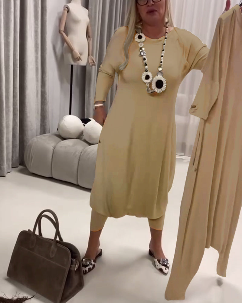 Jumpsuit Enfärgad Långärmad Avslappnad
