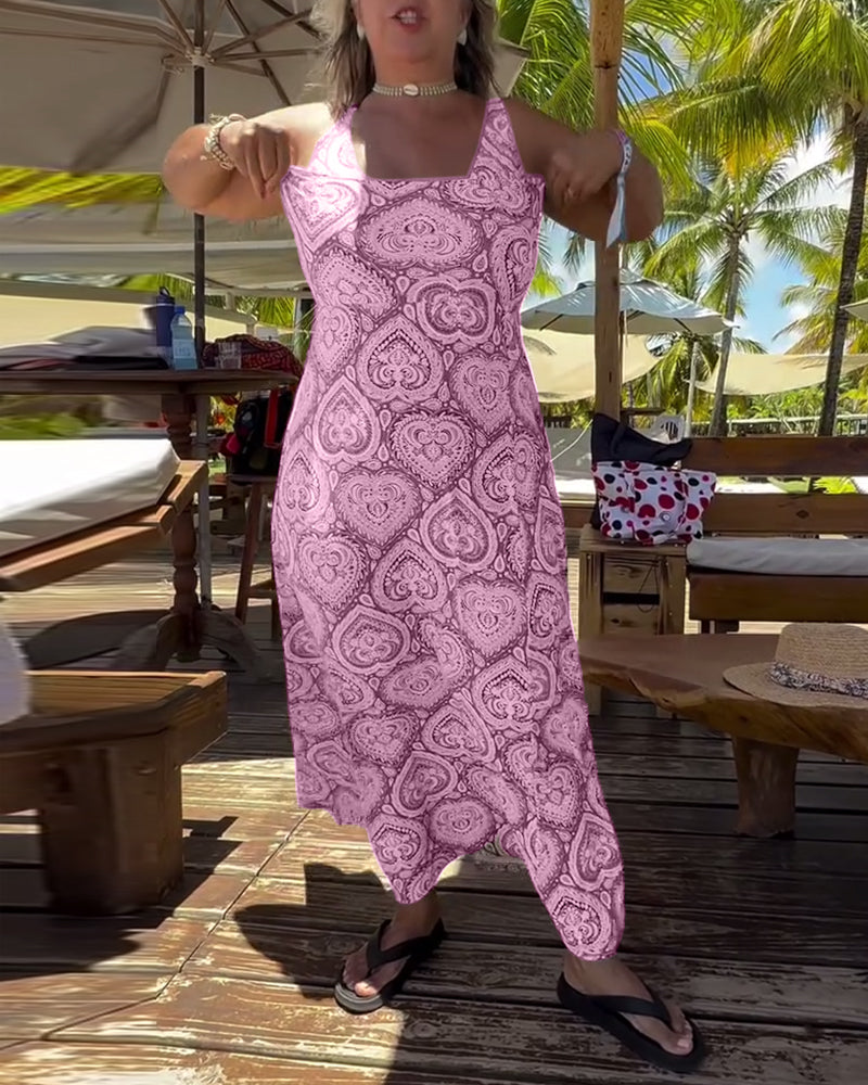 Baddräkt Bandeau Hjärtformad Semestertryck