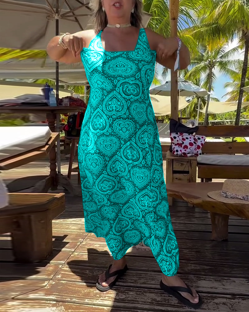 Baddräkt Bandeau Hjärtformad Semestertryck