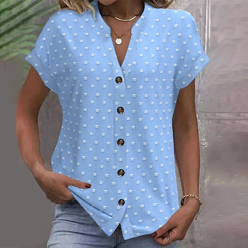 Blus Med Drop Shoulder I Blått
