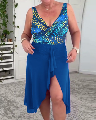 Baddräkt Prickig Mönster Höft