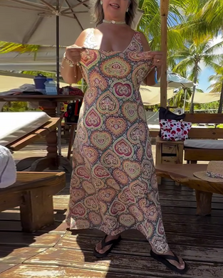 Baddräkt Bandeau Hjärtformad Semestertryck