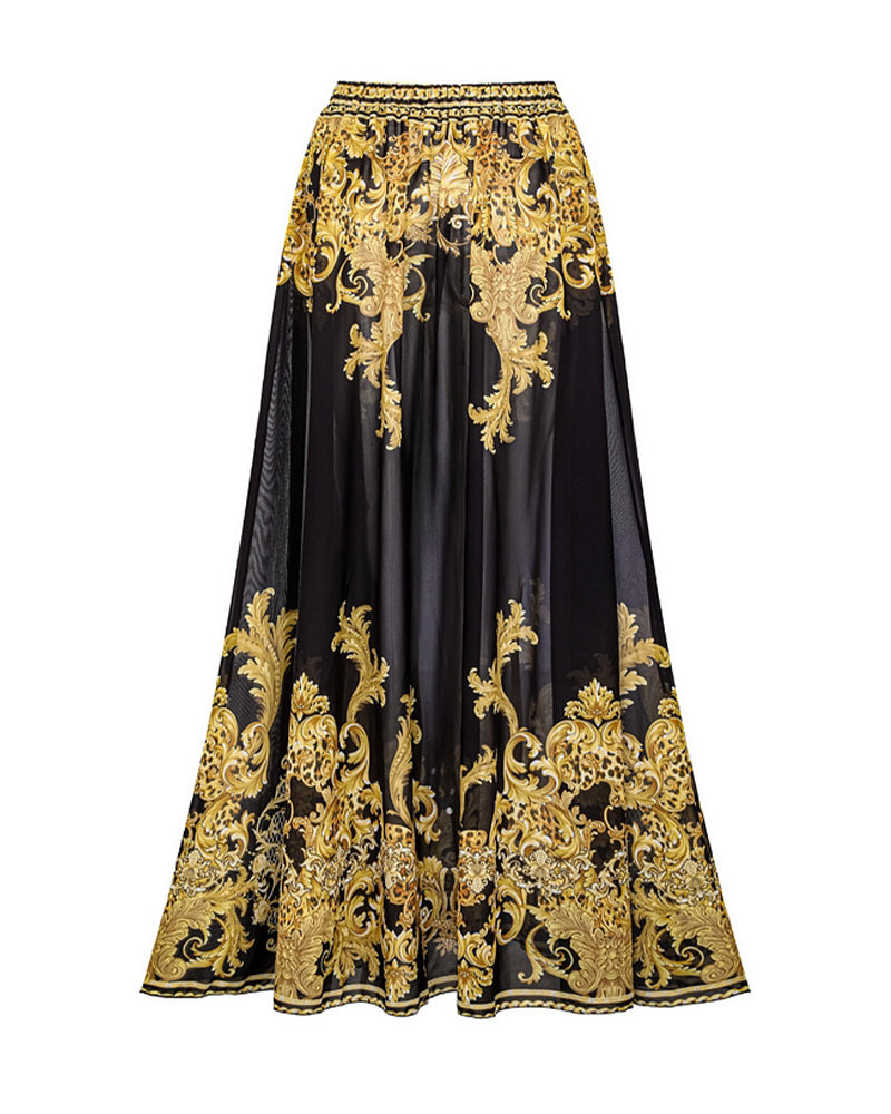 Baddräkt Vintage Printed Mesh Solskydd