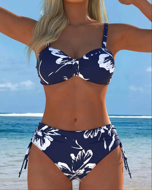 Tvådelad Halter-Bikini Med Tryckt Mönster
