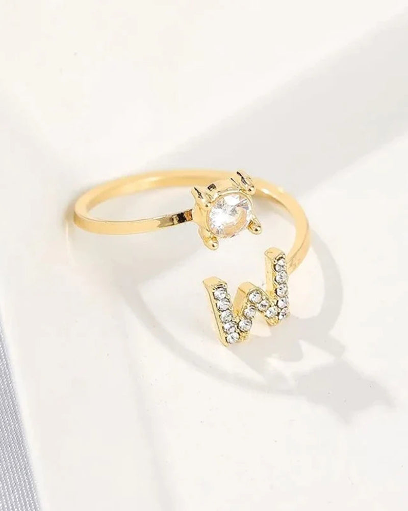 Ăppen zirkonia-ring med initialer