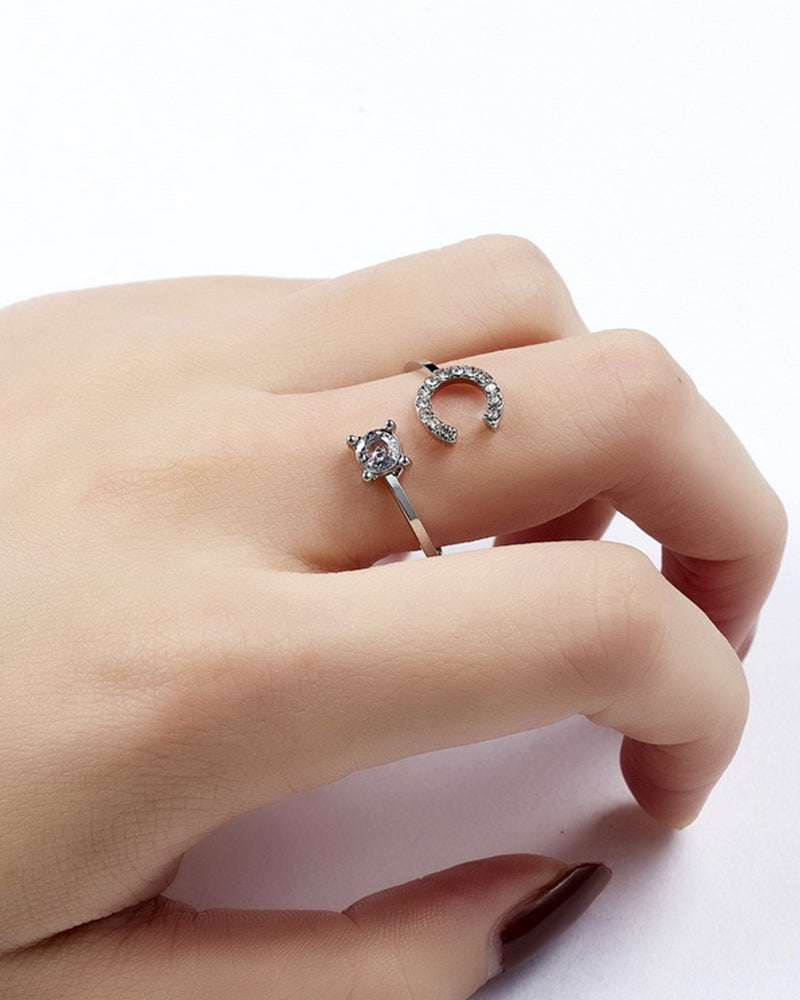 Ăppen zirkonia-ring med initialer
