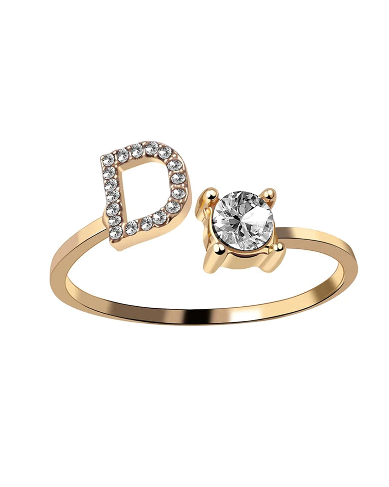 Ăppen zirkonia-ring med initialer
