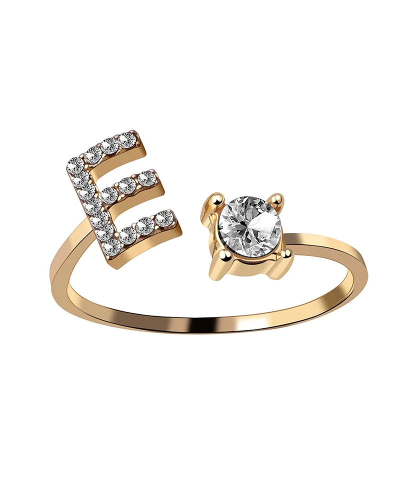 Ăppen zirkonia-ring med initialer