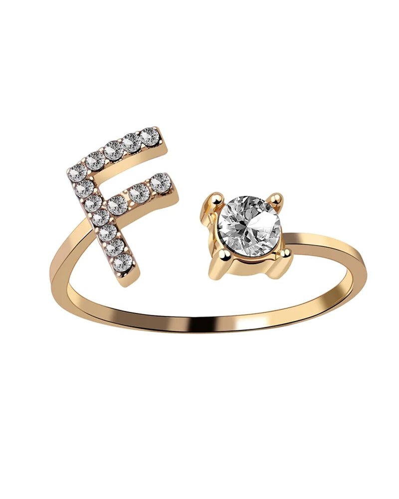 Ăppen zirkonia-ring med initialer