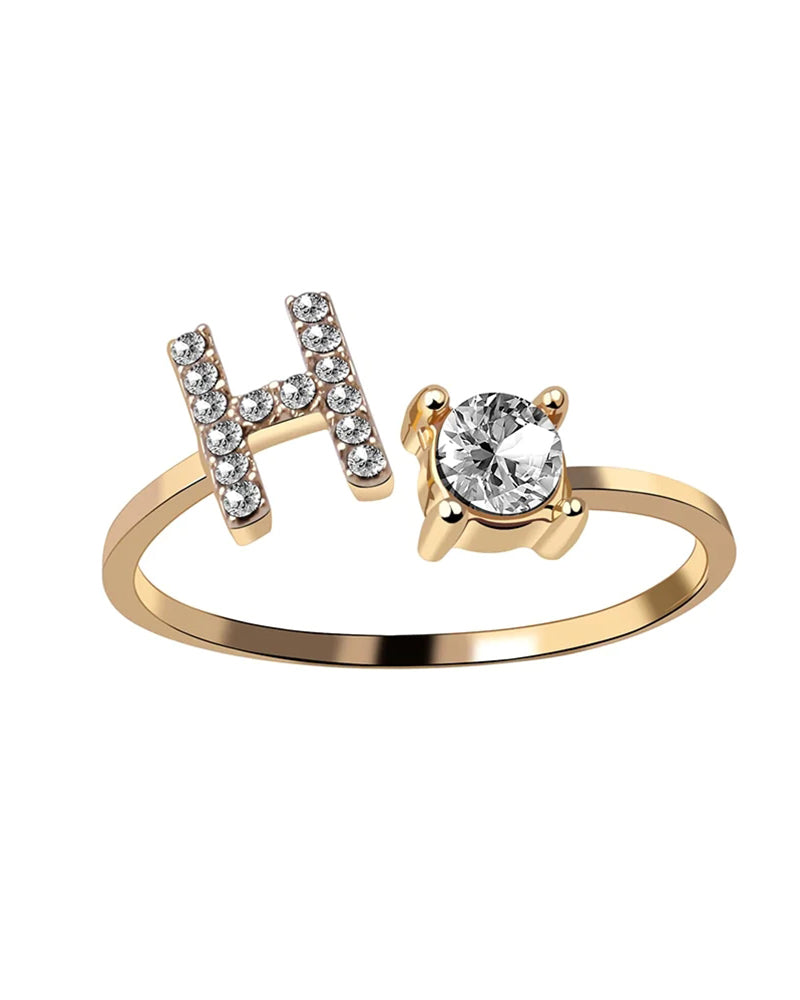 Ăppen zirkonia-ring med initialer