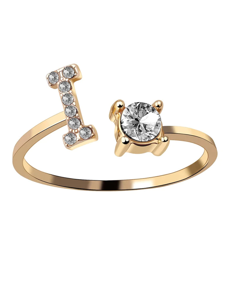 Ăppen zirkonia-ring med initialer