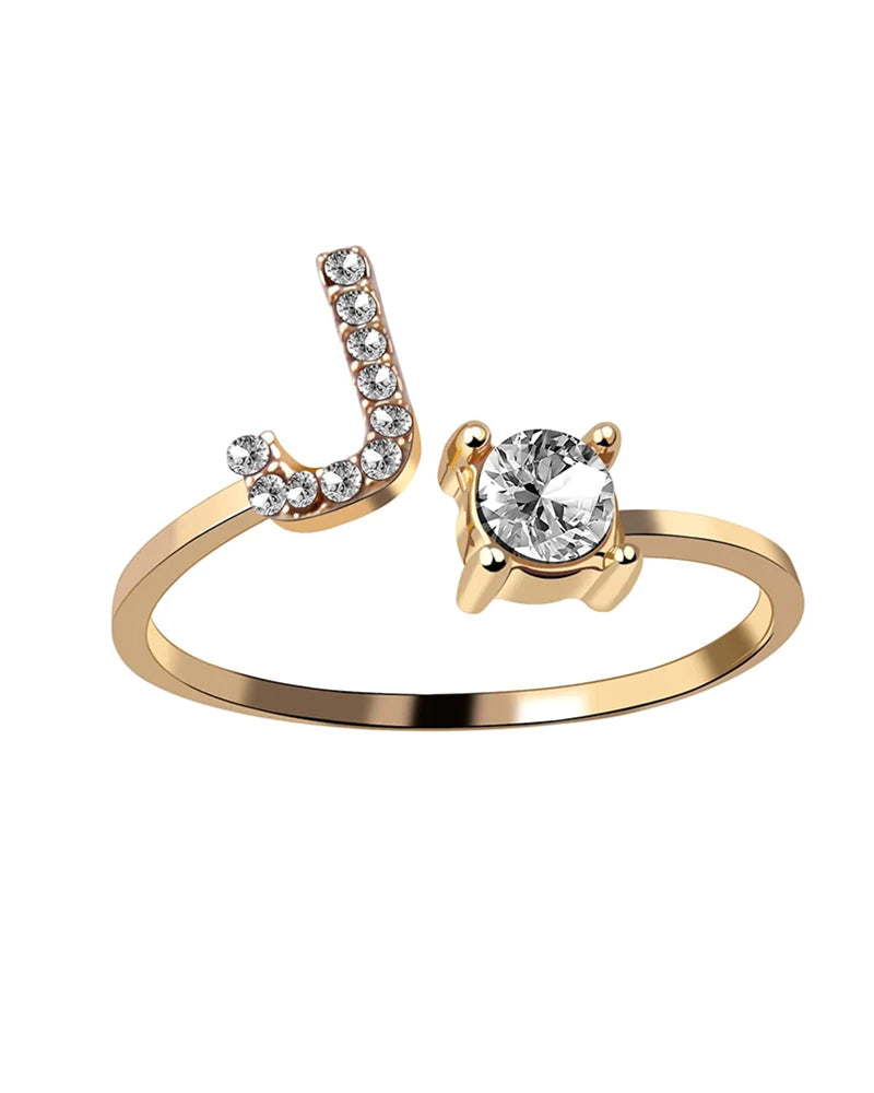 Ăppen zirkonia-ring med initialer