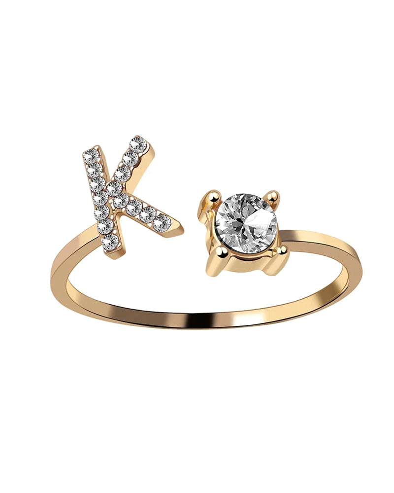 Ăppen zirkonia-ring med initialer