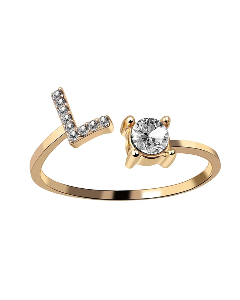 Ăppen zirkonia-ring med initialer