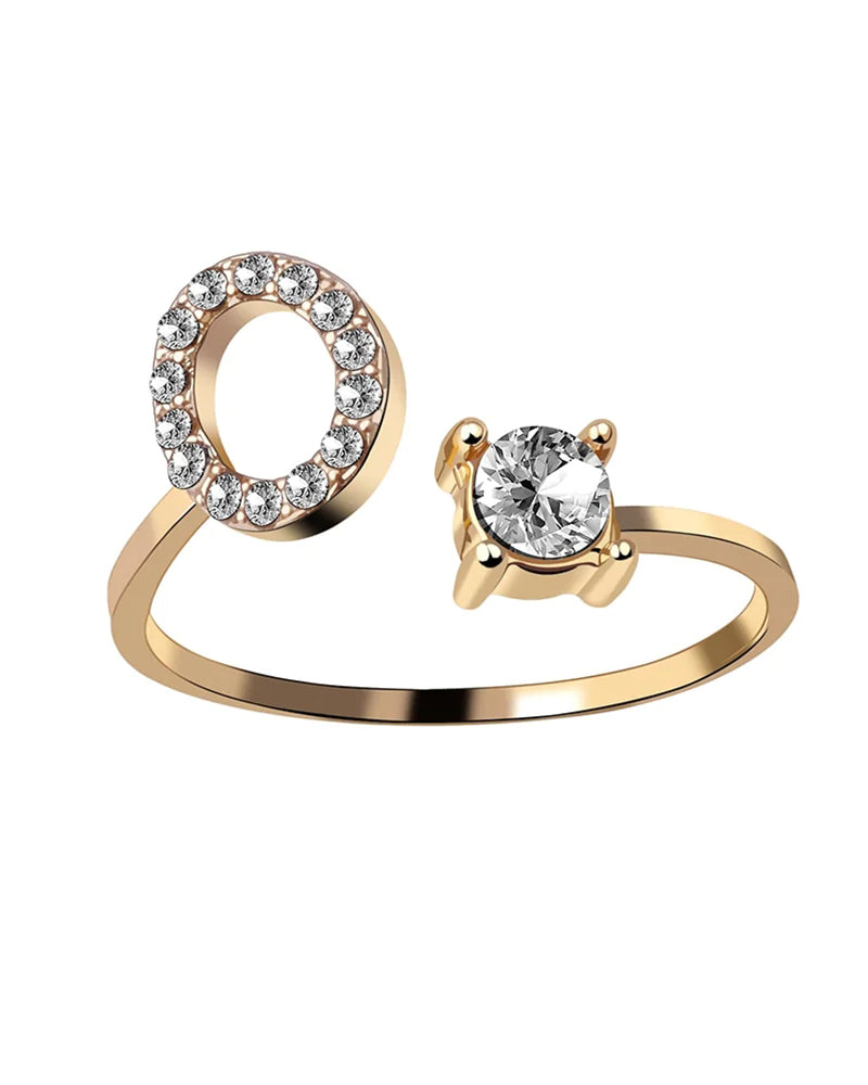 Ăppen zirkonia-ring med initialer