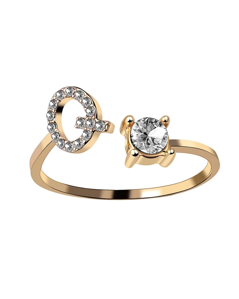 Ăppen zirkonia-ring med initialer