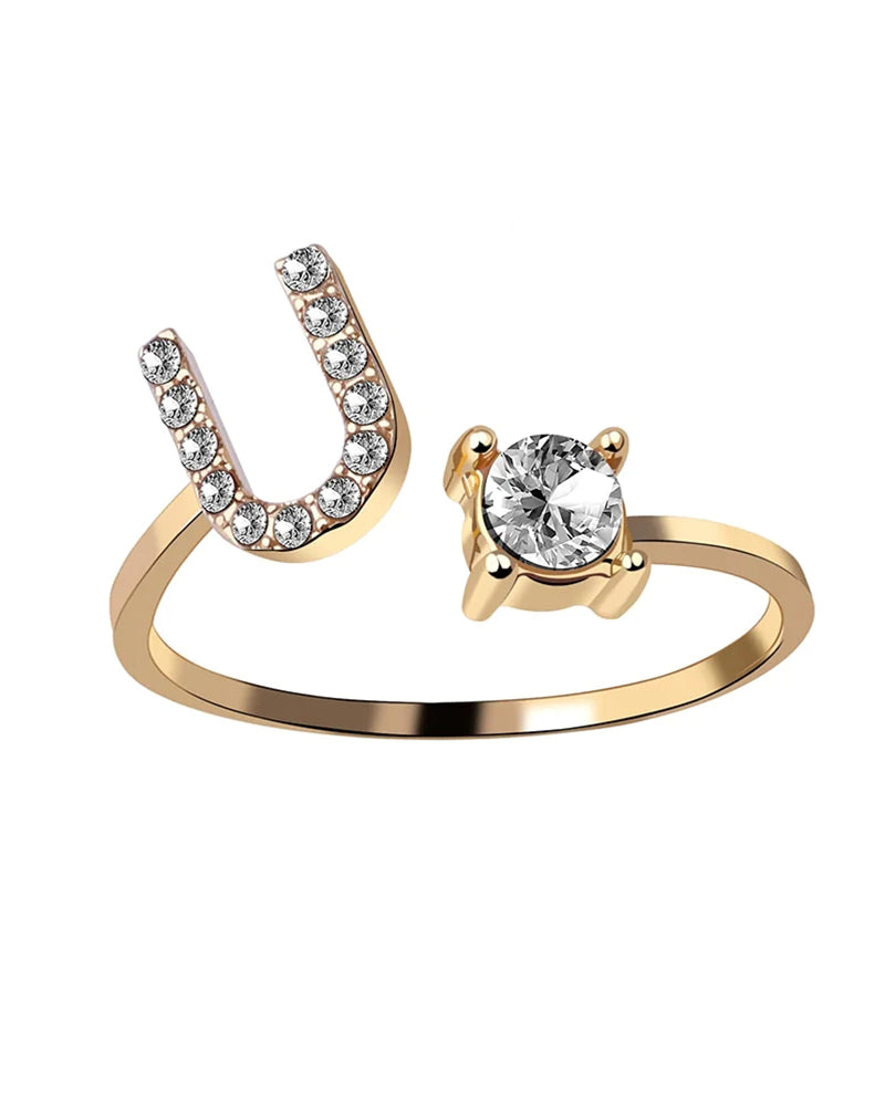 Ăppen zirkonia-ring med initialer