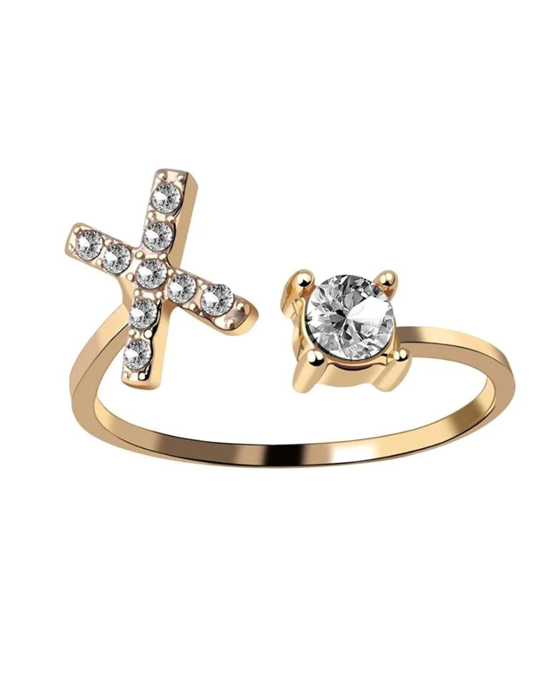 Ăppen zirkonia-ring med initialer