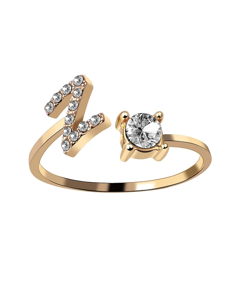Ăppen zirkonia-ring med initialer