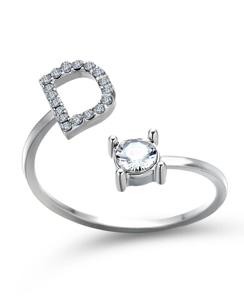 Ăppen zirkonia-ring med initialer