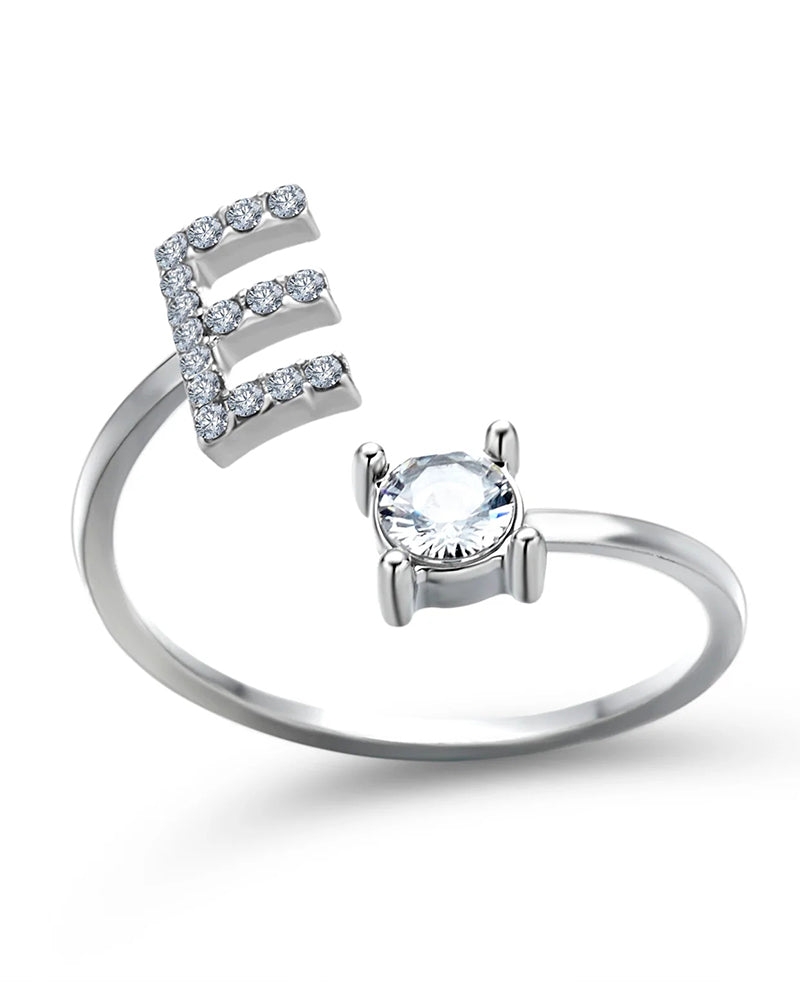 Ăppen zirkonia-ring med initialer