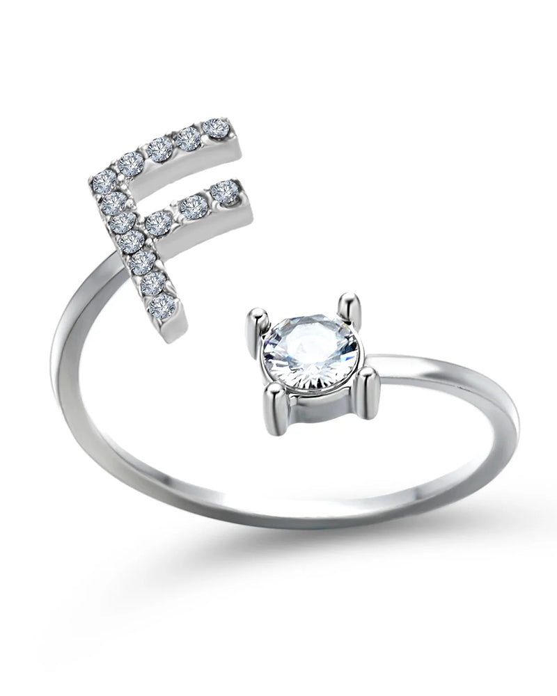 Ăppen zirkonia-ring med initialer