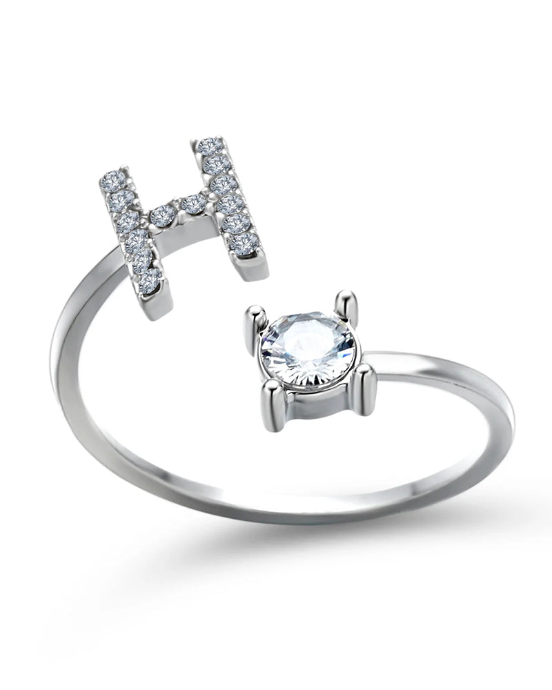 Ăppen zirkonia-ring med initialer