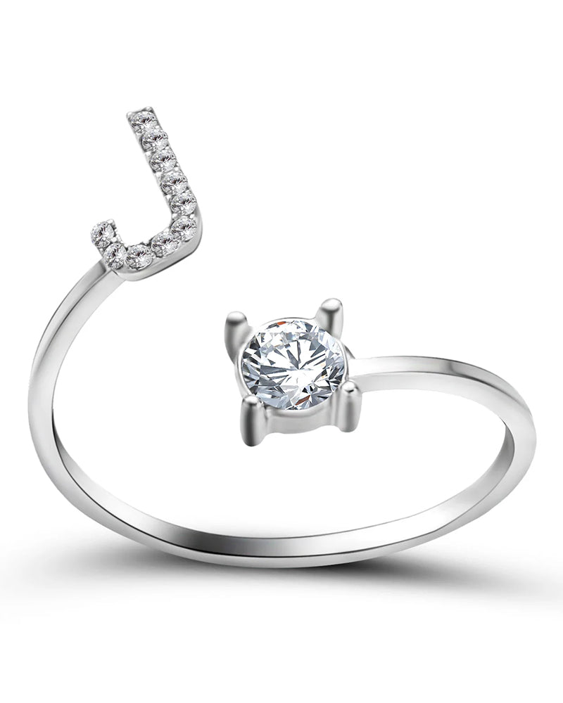 Ăppen zirkonia-ring med initialer