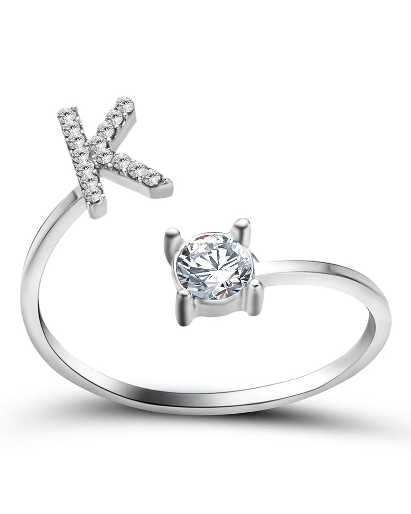 Ăppen zirkonia-ring med initialer