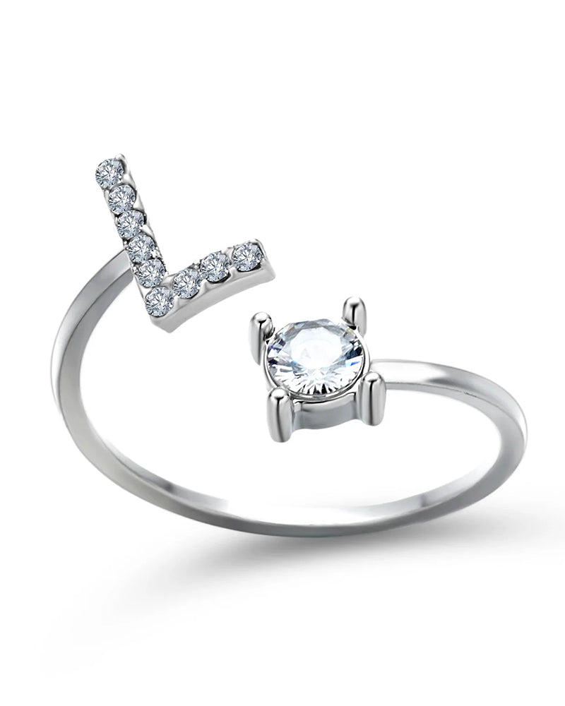 Ăppen zirkonia-ring med initialer