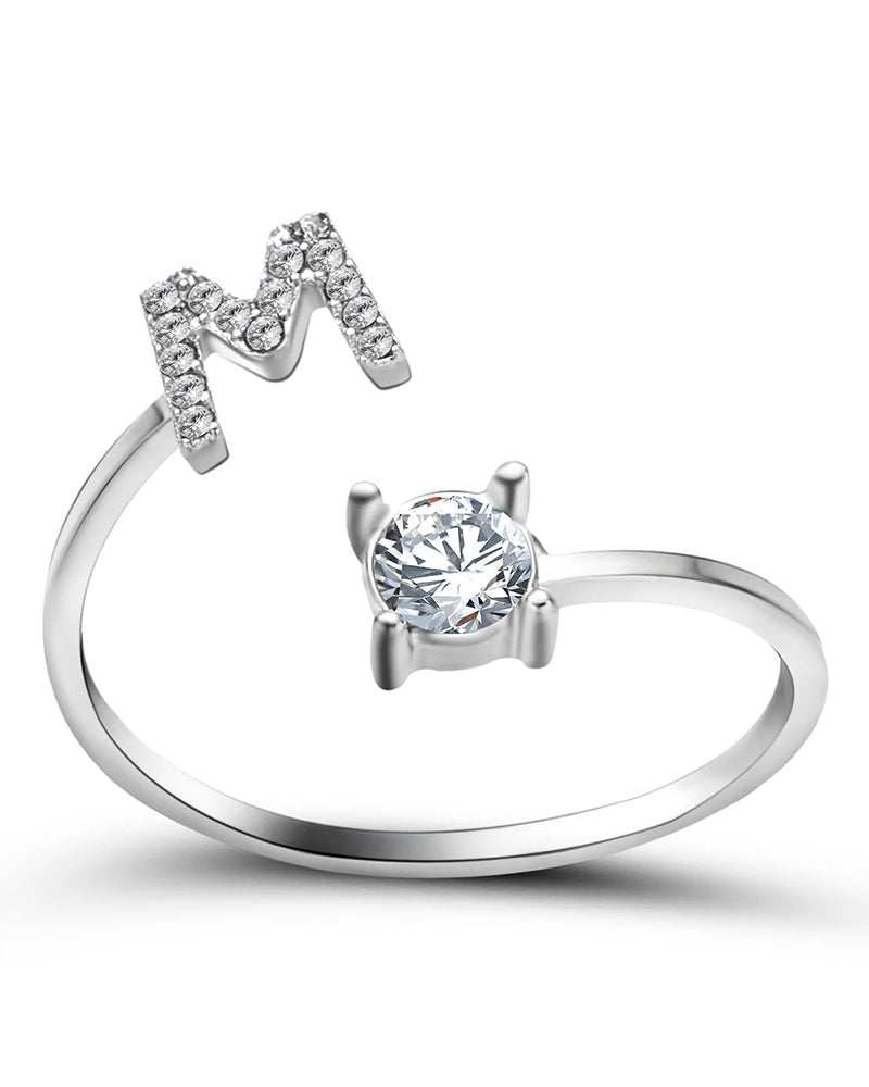 Ăppen zirkonia-ring med initialer