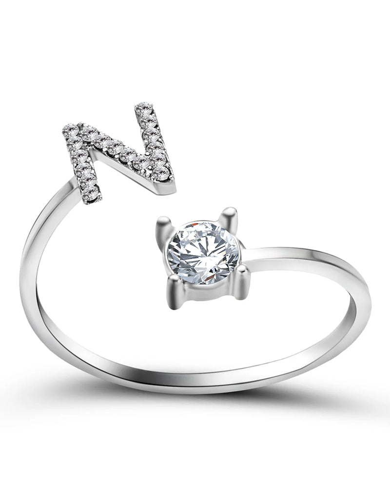 Ăppen zirkonia-ring med initialer