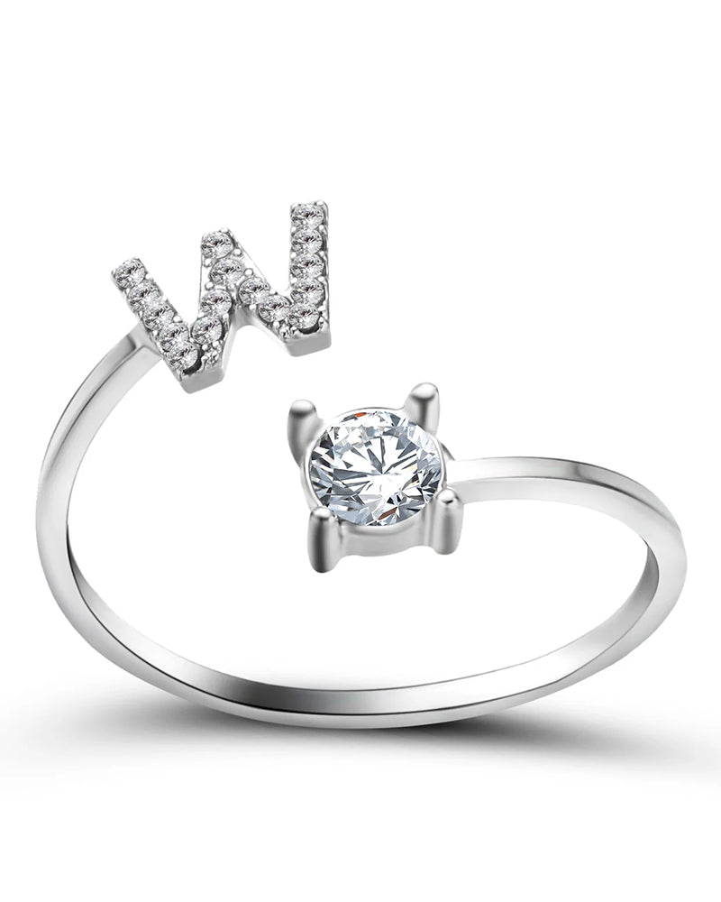 Ăppen zirkonia-ring med initialer