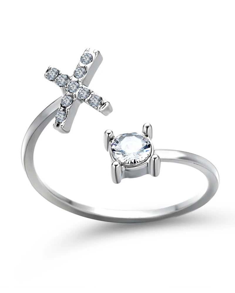 Ăppen zirkonia-ring med initialer