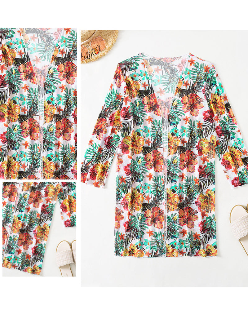 Blomtryck Bikinis och Cover Up