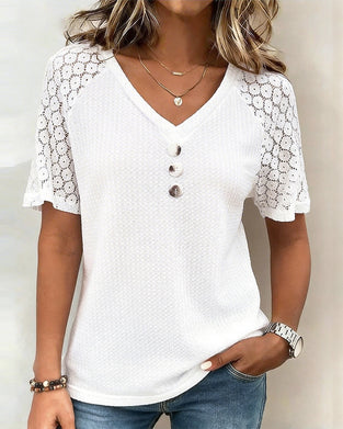 Spets Cutout Sammansatt Topp