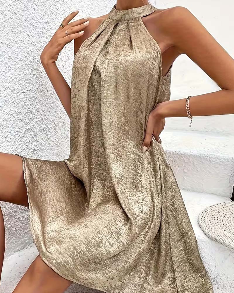 Klänning Lätt Lyx Ärmlös Off-Shoulder Halter