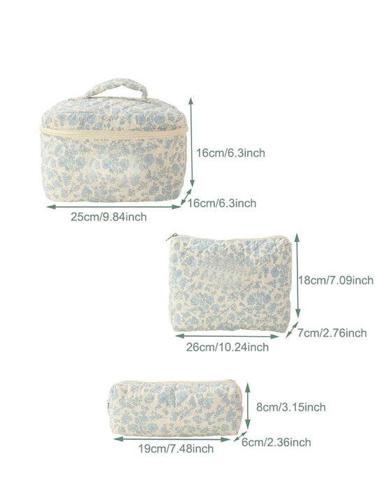 Set med kosmetikväska i tre delar