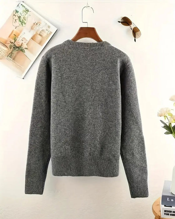 Kofta i avslappnad enfärgad långärmad