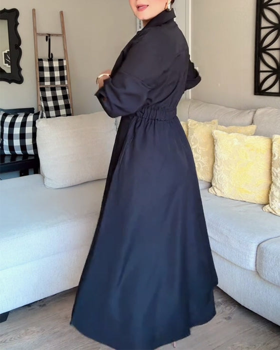 Skjorta Klänning Lapel Midja