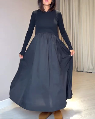 Klänning Rund Hals Elegant Lapptäcke