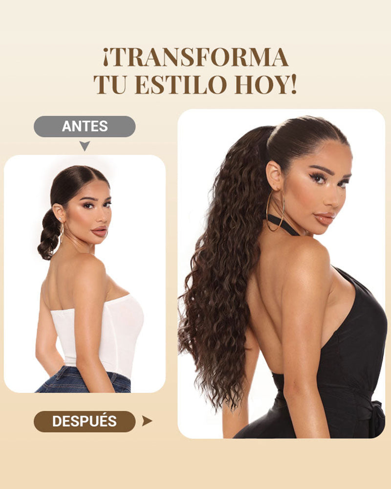 Lång Yvig Och Lockig Hårförlängning