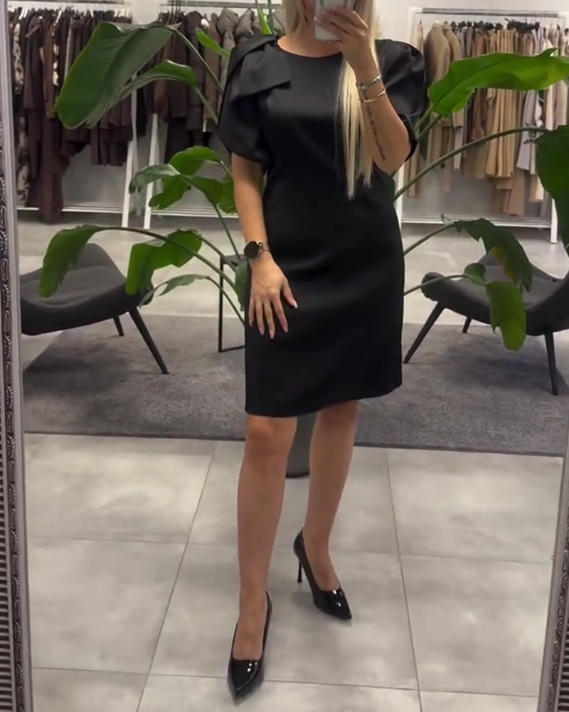 Klänning Bubbla Kortärmad Rundringning