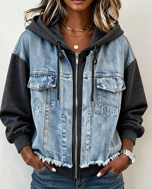 Kappa Denim Lapparbete Med Huva Sweatshirt