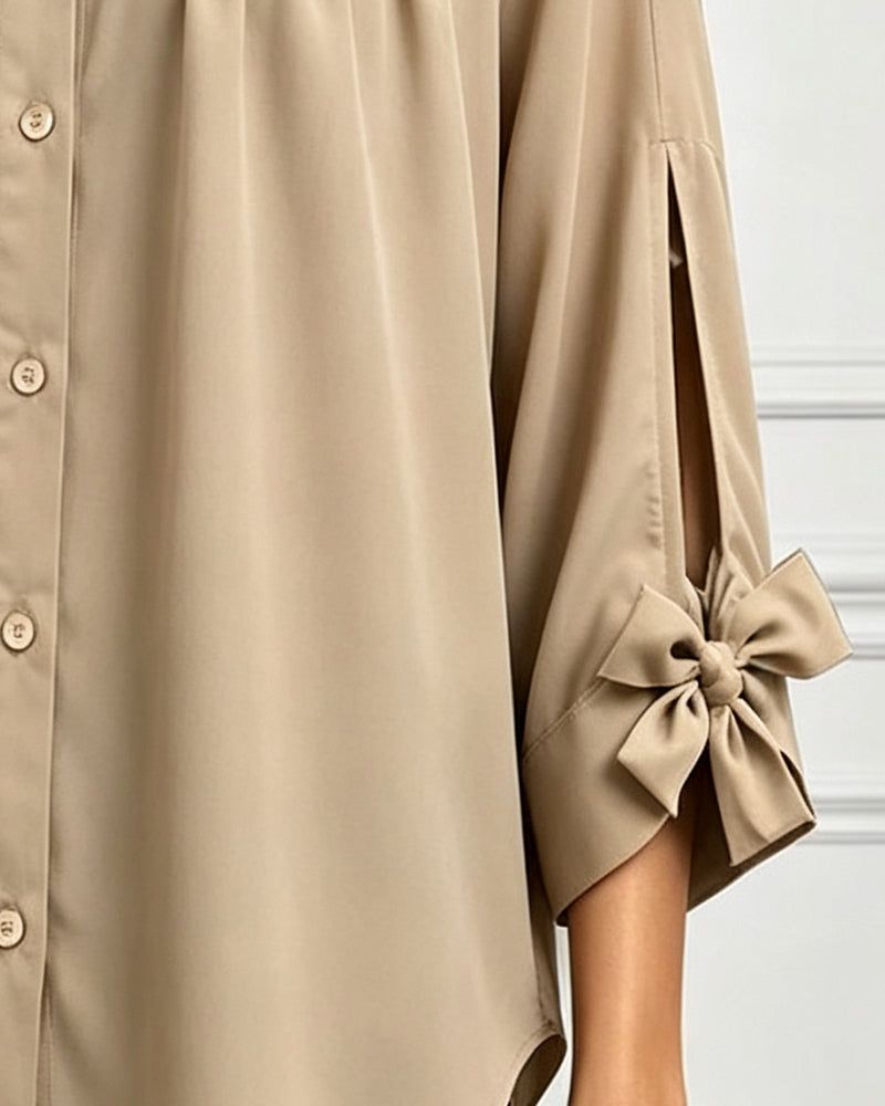 Blus Rosett Detalj Casual Solid