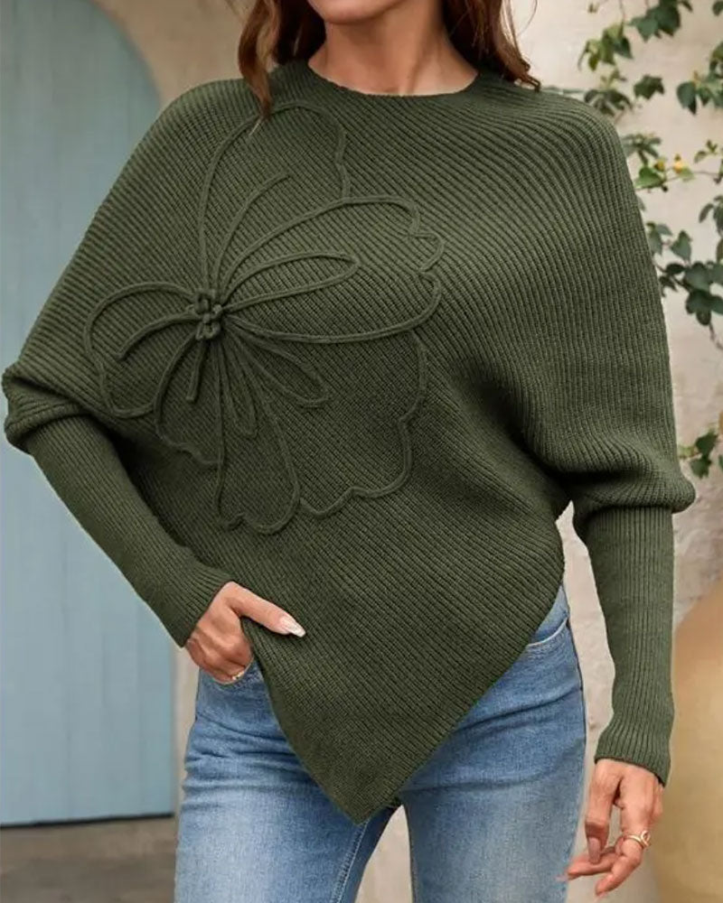 Pullover Stilig Blommig Oregelbunden