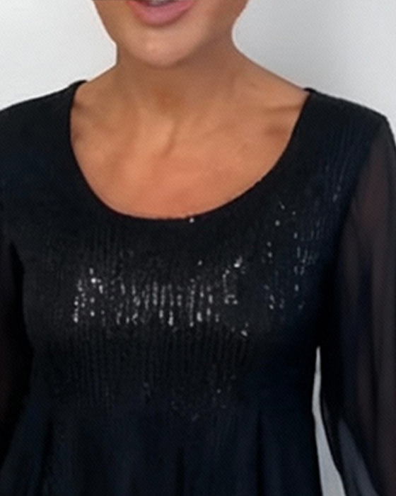 Klänning Rund Halsringning Modig Enfärgad Lössittande