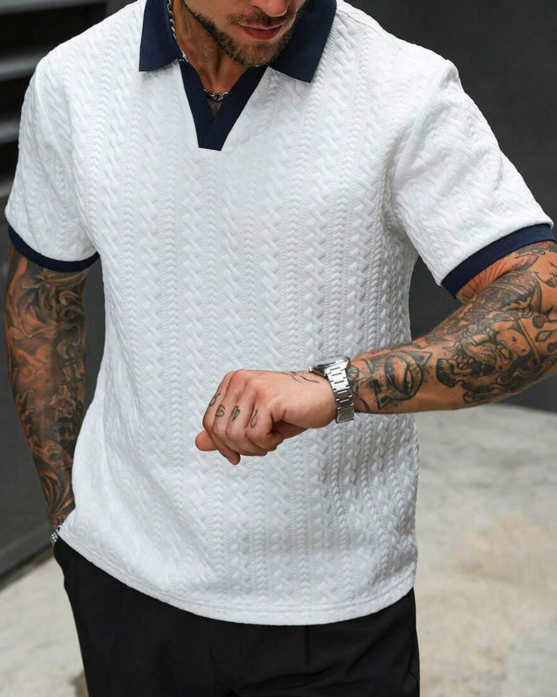 Skjorta Herr Jacquard Stickad