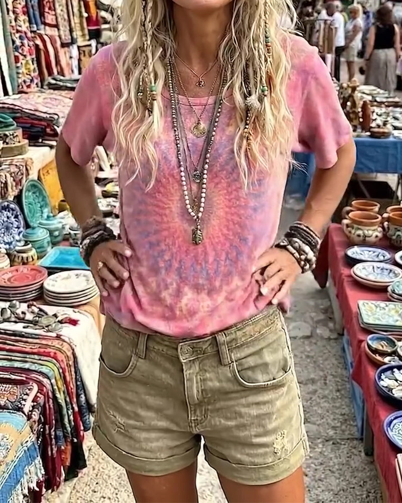 T-Shirt Gradient Knytband Färg